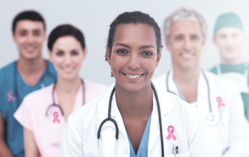 Composite image of breast cancer awareness ribbon