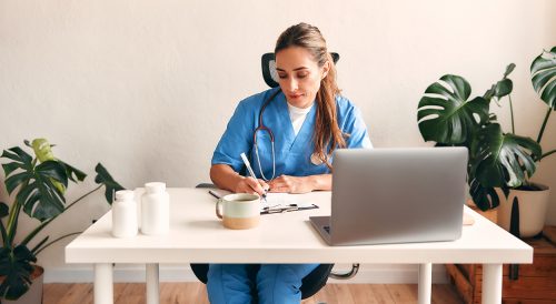 healthcare provider working with medcore's medical biller online sample image