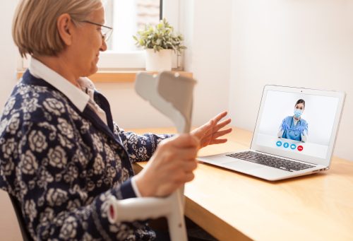 patient in a telehealth nursing call